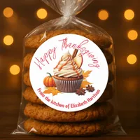 Autumn Delights Cupcake Harvest Thanksgiving Classic Round Sticker