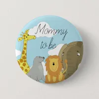 Mom to be Jungle Animals Baby Shower Button