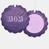 Opulent Satin Purple And Pink Mom 60th Birthday  Ornament Card