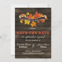 Barn wood Rustic Fall wedding save the date