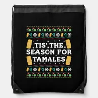 Tis Season For Tamales Funny Mexican Christmas Drawstring Bag