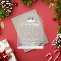 Elegant Winter Wonderland Arch Christmas Party Acrylic Invitations