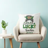 Personalized Lucky Teacher Throw Pillow