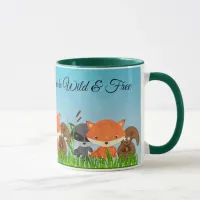 Woodland Creatures Fox Raccoon Squirrel Coffee Mug