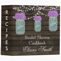 barnwood purple flowers Mason Jar Recipe Folder