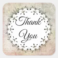 Musical Notes Vintage Thank You Stickers