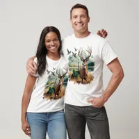 Deer Ducks Tractor Hunting T-Shirt