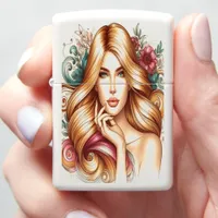 Modern Blonde American Woman Zippo Lighter