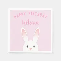 Peek-a-boo Bunny Personalized Kids Birthday Party Napkins