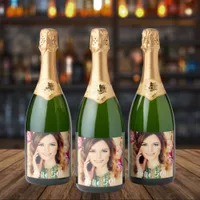 50th birthday photo hello 50 women sparkling wine label