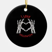 If Had Feelings They For Skeleton Hand Heart Ceramic Ornament