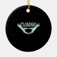 Grandma Zombie Hand Heart Halloween Costume Family Ceramic Ornament