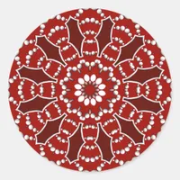 Red&White Flower Burst Sticker