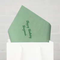 Green Birthday Greetings  Tissue Paper