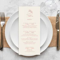 Elegant Dusty Rose and Ivory Orchid Wedding Menu