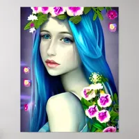 Mystical Art | Beautiful Blue Fairy  Poster