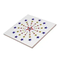 Pattern of Patriotic Stars Tile