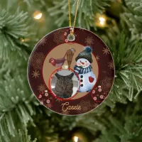 Personalized Cat Ceramic Ornament