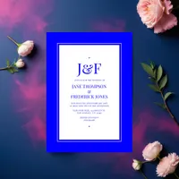 Pink and Blue Wedding Invitation