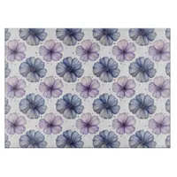 Floral Watercolor Pattern Lavender and Blue Cutting Board