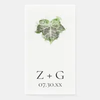 Green English Ivy Leaf Watercolor Wedding Paper Guest Towels