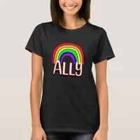 LGBTQIA+ Ally | Cute Rainbow and Heart Pride  T-Shirt