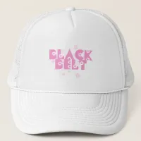 Pink Daisies Martial Arts Black Belt Hat