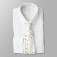 Gold Stars Crescent Moons Pattern Neck Tie