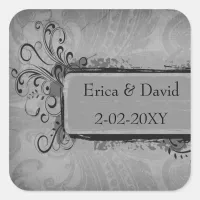 vintage wedding gray envelopes seals