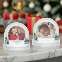 Grandparents First Christmas Rustic Trees 2 Photos Snow Globes