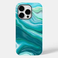 Deep Blue and Teal Green Ocean Marble Art  Case-Mate iPhone 14 Pro Case