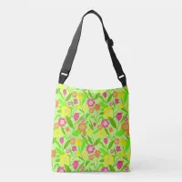 Floral Pastel Tulip Flowers Crossbody Bag