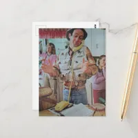 funny fish stories 1980s era ad vintage postcard