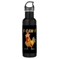 Gothic Funny Humor Crow F-Caw-F Stainless Steel Water Bottle