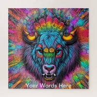 Rainbow Garden Neon Psychedelic Wildlife Nature  Jigsaw Puzzle