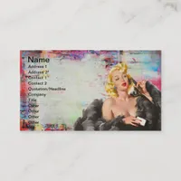 Vintage Pinup Grunge Digital Art Business Card