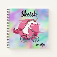 Unicorn Bicycle Monogram Sketchbook Notebook