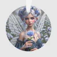 Beautiful September Fairy in Asters Ornament