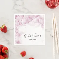 Pale Pink Hydrangea Flowers Watercolor Wedding Napkins