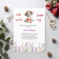 A little Sweetie puppy dog watermelon Baby Shower Invitation