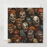 Collage of Spooky Zombie Clowns Holiday Card