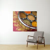 Indian Masala Dabba Spice Tin Restaurant Wall Art Tapestry