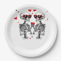 Skeleton Heart Hands Trending Modern Aesthetic Paper Plates