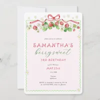 Coquette Berry Sweet Any Age Birthday Invitation