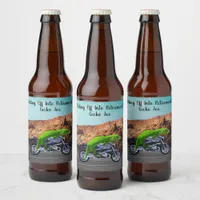 Riding Off Into Retirement Gecko Joe Motorcycle Beer Bottle Label