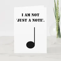 Not Just A Note Funny Humorous Pun Music Themed Note Card