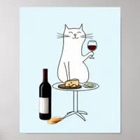 Wine and Cheese cat, Vino & Fromage Poster