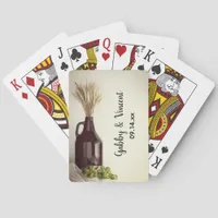 Growler, Hops and Wheat Brewery Wedding Favor Poker Cards