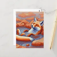 Relaxed Red Fox Postcard