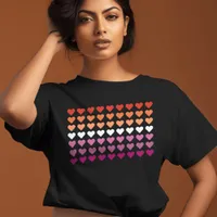 Lesbian Pride Flag Cute Girly Hearts T-Shirt